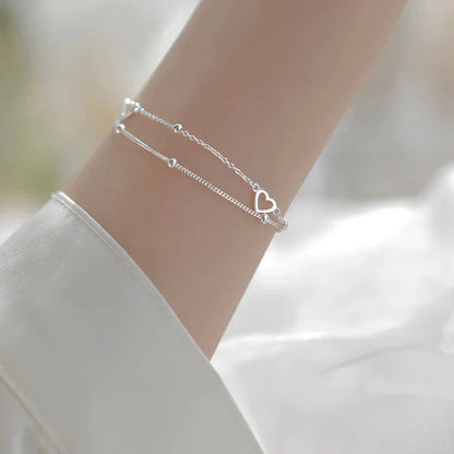 Verstellbares Herz-Armband aus Silber