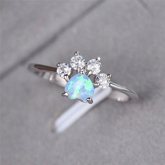 Opal- und Zirkonia-Ring