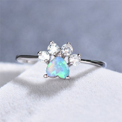 Opal- und Zirkonia-Ring