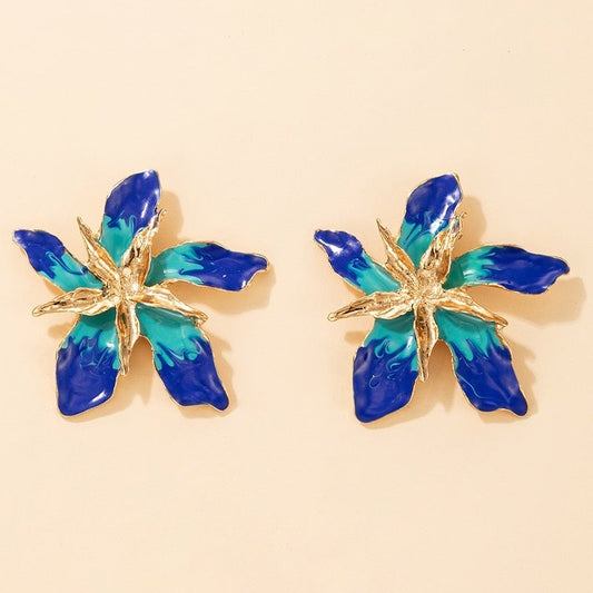 Ohrringe „Happy Flower“ mit blauen Kristallen