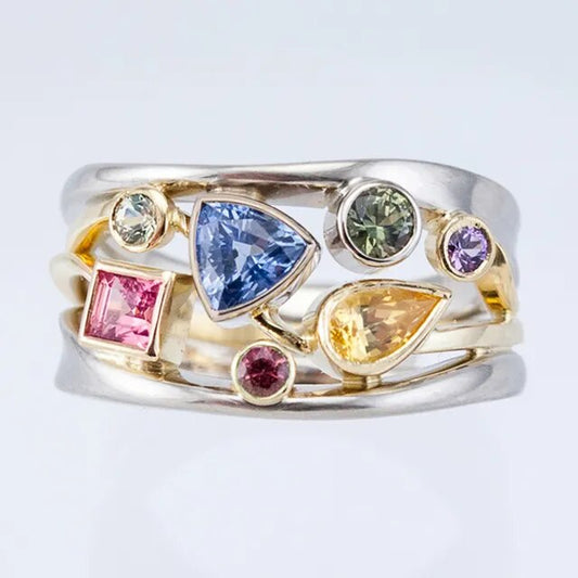 Vintage Bunte Zirkonia Ring