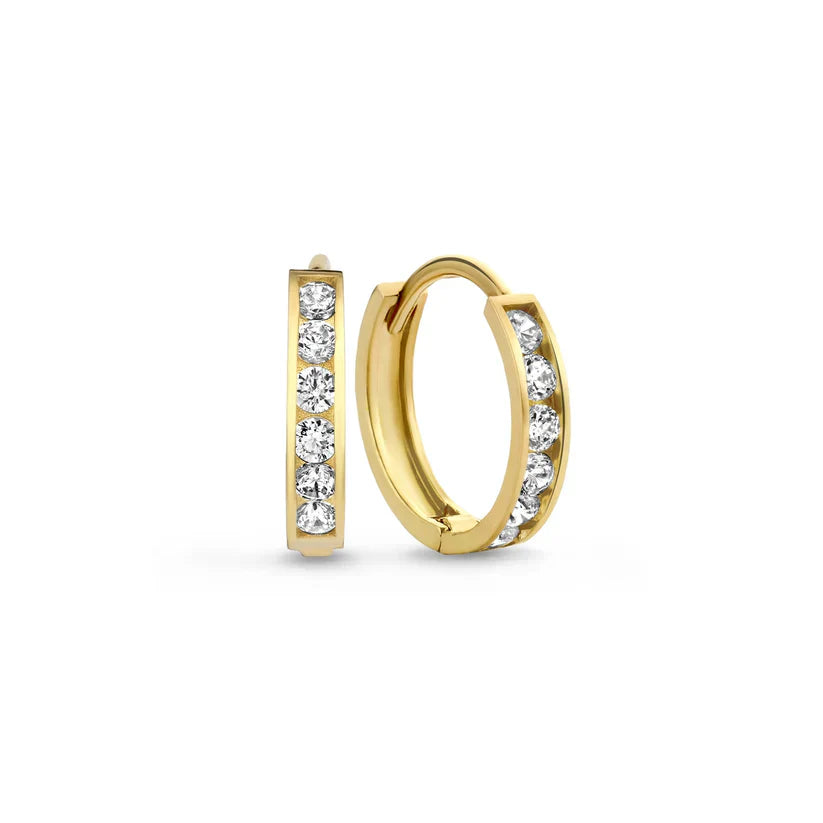 Dara Brillane Stein-Ohrringe Set | Gold