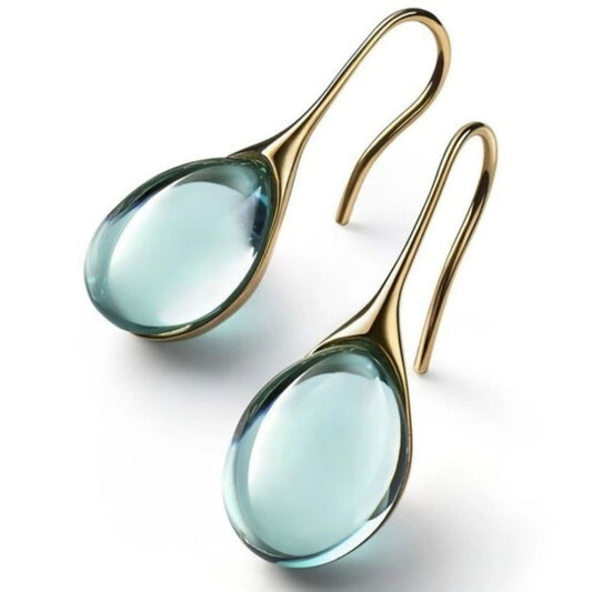 Kristall-Ohrringe in Gold und Silber