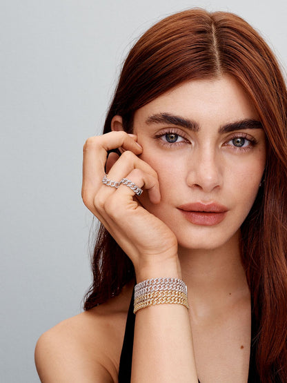 Moissanit Kubanisches Armband | Gold