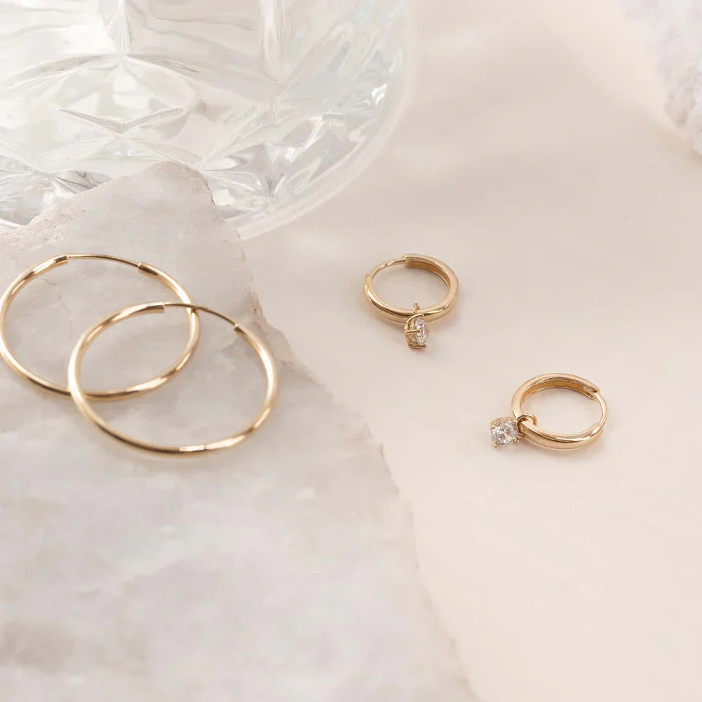 Larmes de Lune Stein Hoop Ohrringe | Gold