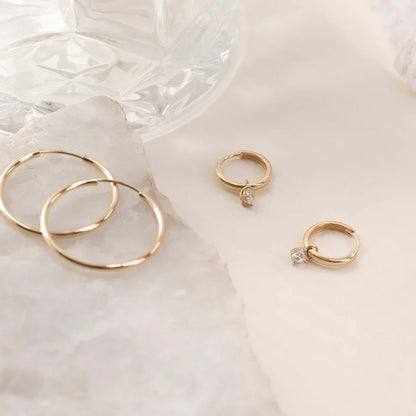Larmes de Lune Stein Hoop Ohrringe | Gold