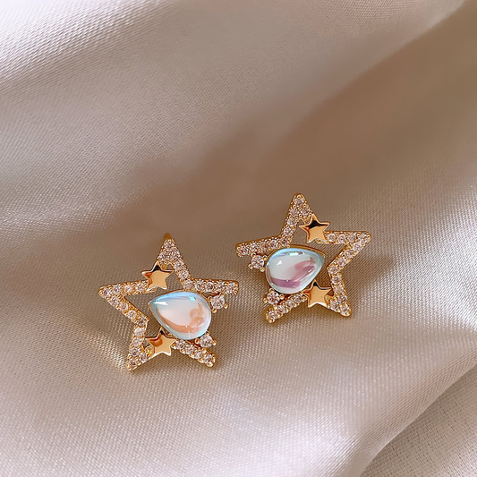 Elegante Sternohrringe aus Diamanten