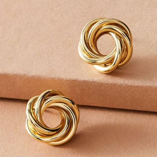 Vintage Goldene Spiral Ohrringe