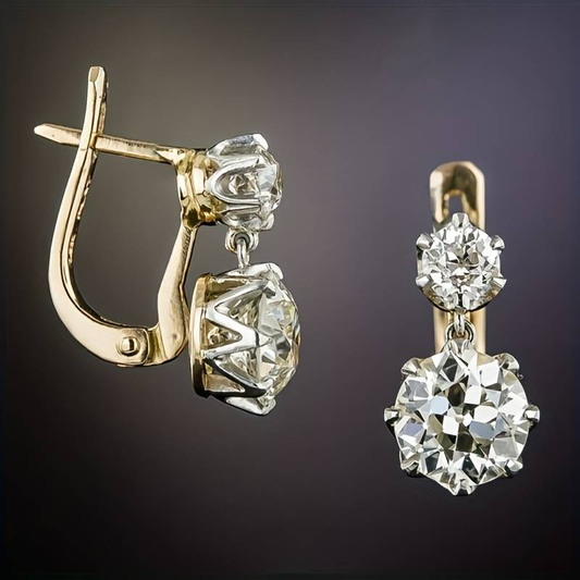 Vintage Gold & Zirkonia Ohrringe