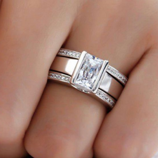 Vintage Intarsien-Glasring