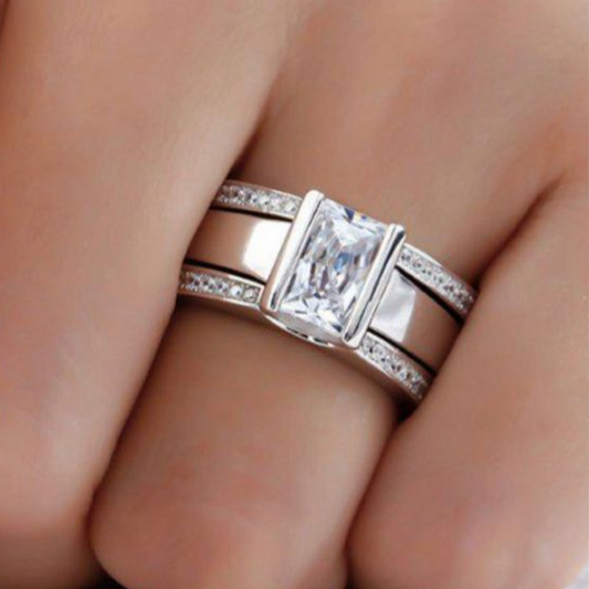 Vintage Intarsien-Glasring