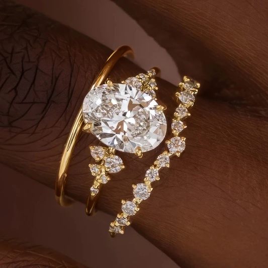 Elegantes Ring-Set mit Zirkonia