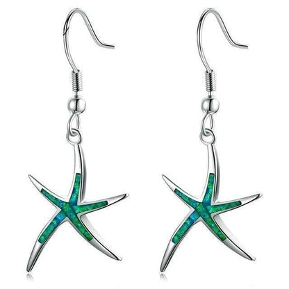 Seeigel Ohrringe aus Opal und Silber